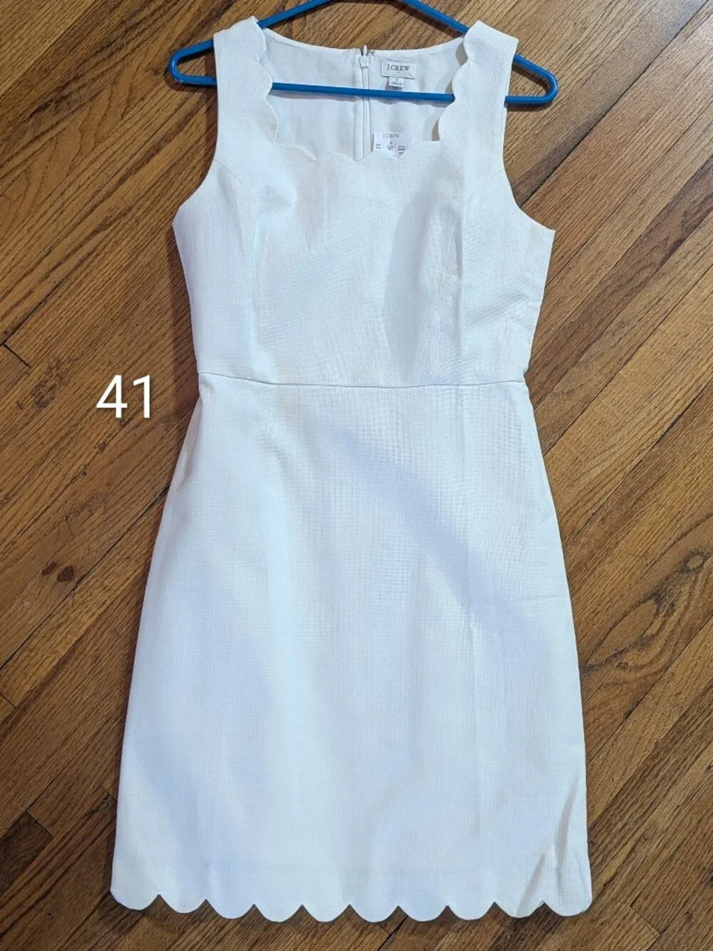 J Crew White Scalloped Edge Dress - Size 2 - NWT